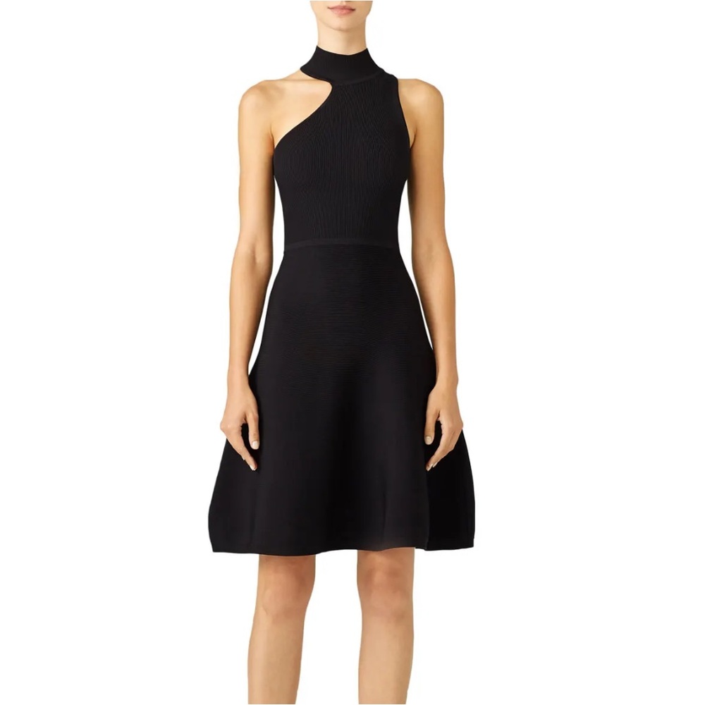 Black ribbed knit Cushnie et Ochs Vika dress, S
